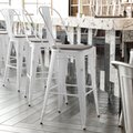 Flash Furniture White Metal Stool with Gray Poly Seat ET-3534-30-WH-PL1G-GG